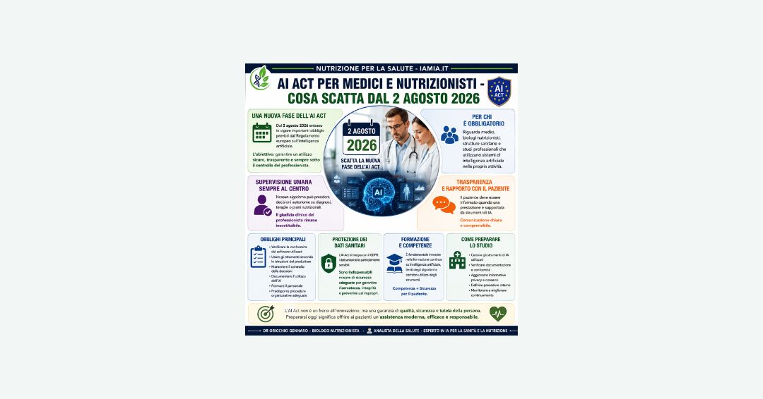 AI ACT PER MEDICI E NUTRIZIONISTI - COSA SCATTA DAL 2 AGOSTO 2026