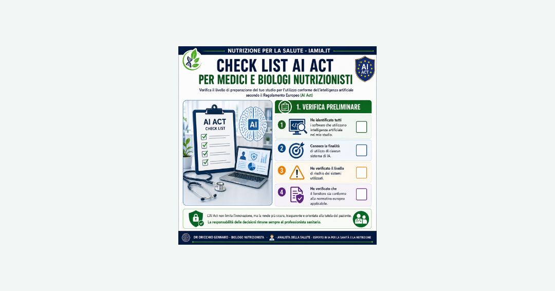 CHECK LIST AI ACT PER MEDICI E BIOLOGI NUTRIZIONISTI
